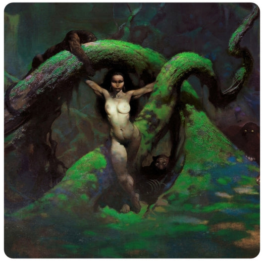 Frank Frazetta Cat Girl Coaster Premium Drink Coaster Resin With Cork Backing 261762 1822 261762