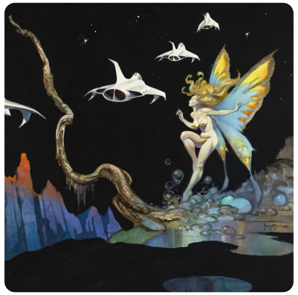 Frank Frazetta Dream Flight Sketch Coaster Premium Drink Coaster Resin With Cork Backing 261768 1828 261768