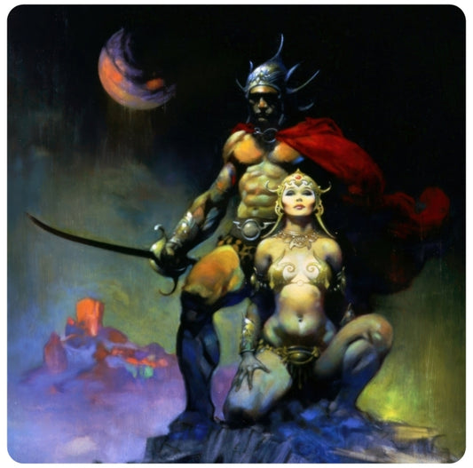 Frank Frazetta Swords of Mars Coaster Premium Drink Coaster Resin With Cork Backing 261793 1840 261793
