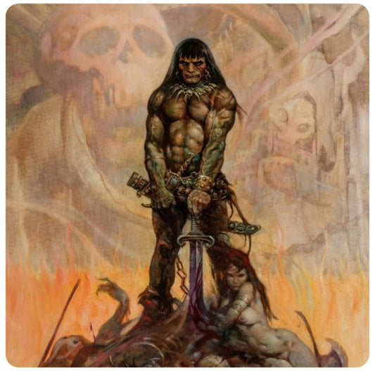 Frank Frazetta The Barbarian Coaster Premium Drink Coaster Resin With Cork Backing 261796 1843 261796