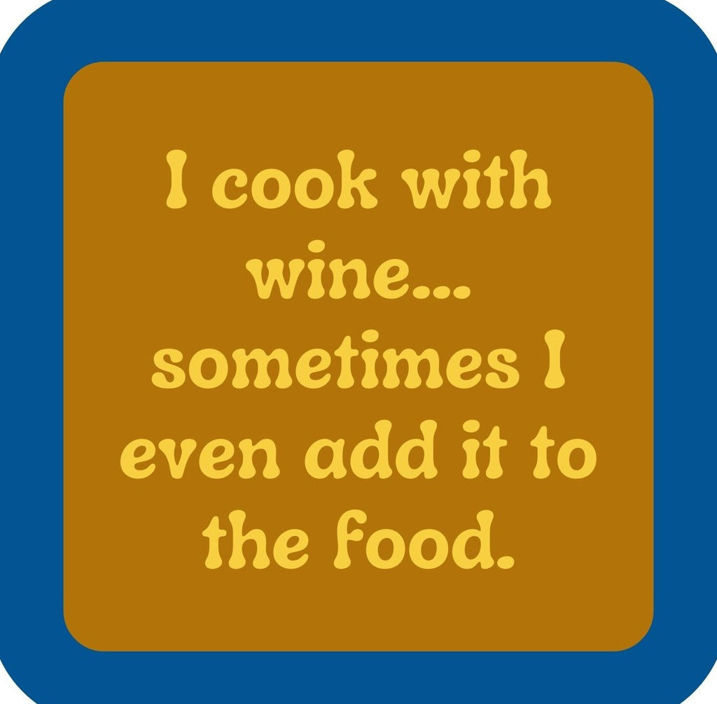 Cooking With Wine Premium Drink Coaster Resin With Cork Backing | 2366 | 261810 261810