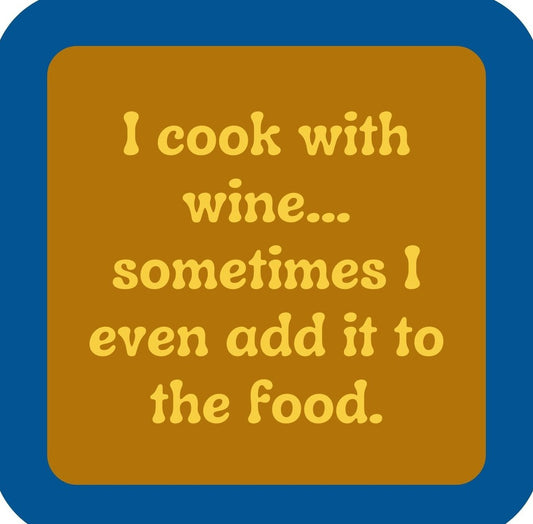 Cooking With Wine Premium Drink Coaster Resin With Cork Backing | 2366 | 261810 261810