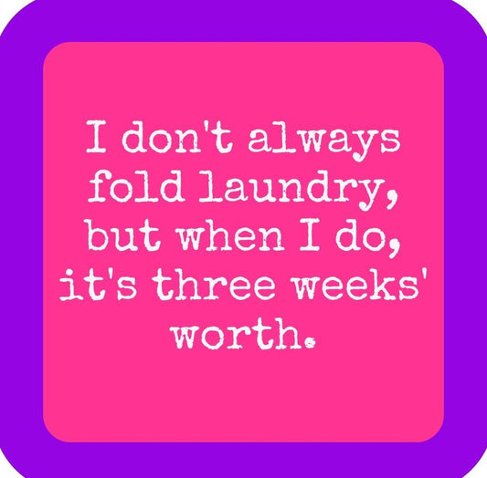 Folding Laundry Premium Drink Coaster Resin With Cork Backing | 2377 | 261821 261821