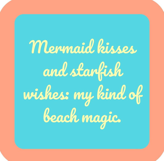 Mermaid Kisses Premium Drink Coaster Resin With Cork Backing | 2392 | 261836 261836
