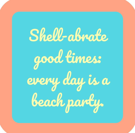 Shellabrate Good Times Premium Drink Coaster Resin With Cork Backing | 2401 | 261845 261845