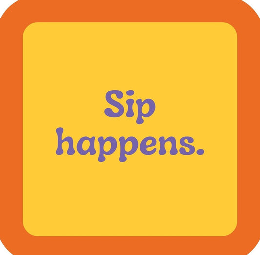 Sip Happens Premium Drink Coaster Resin With Cork Backing | 2402 | 261846 261846