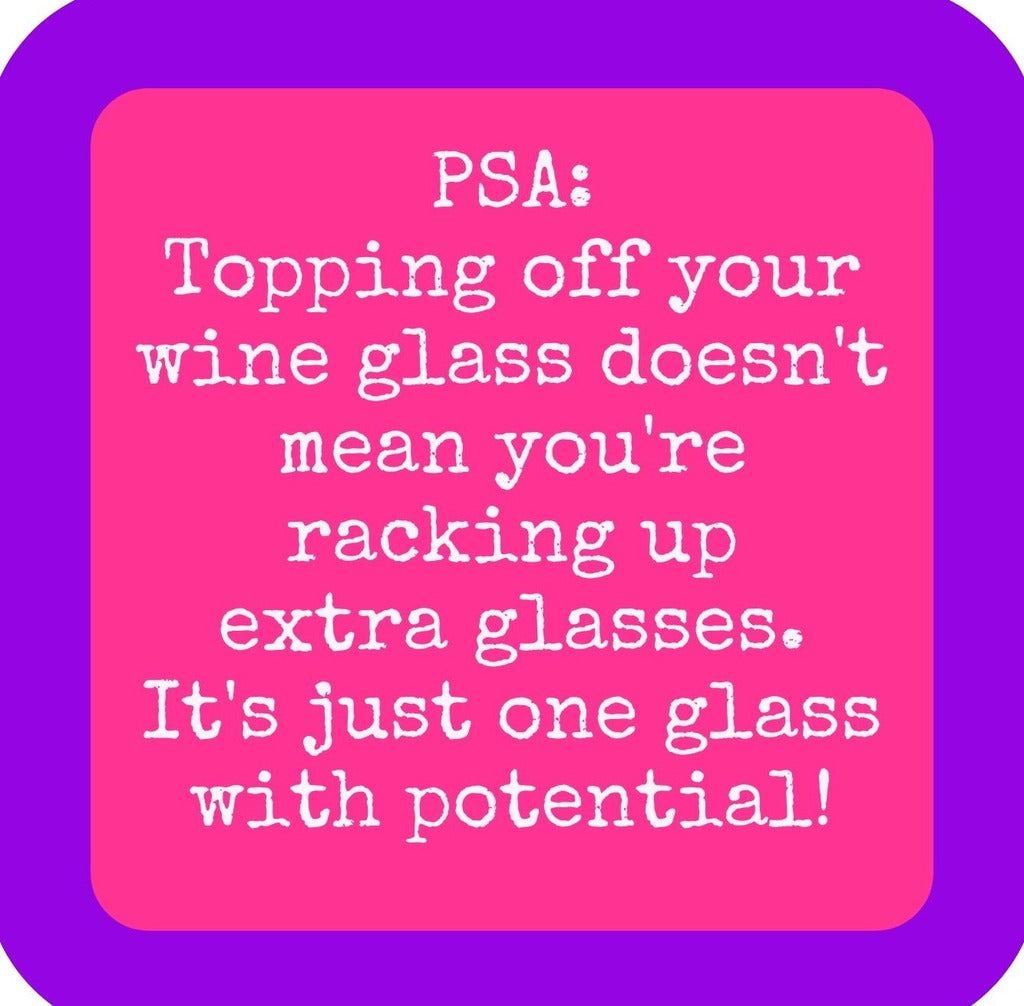 Topping Off Wine Premium Drink Coaster Resin With Cork Backing | 2407 | 261851 261851