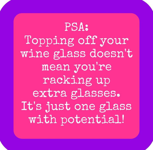 Topping Off Wine Premium Drink Coaster Resin With Cork Backing | 2407 | 261851 261851