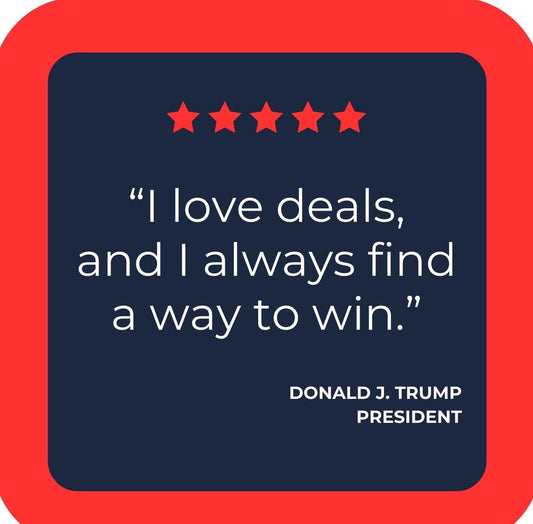 Donald J Trump MAGA Make America Great Again I Love Deals Quote Premium Drink Coaster Resin With Cork Backing | 2410 | 261854 261854