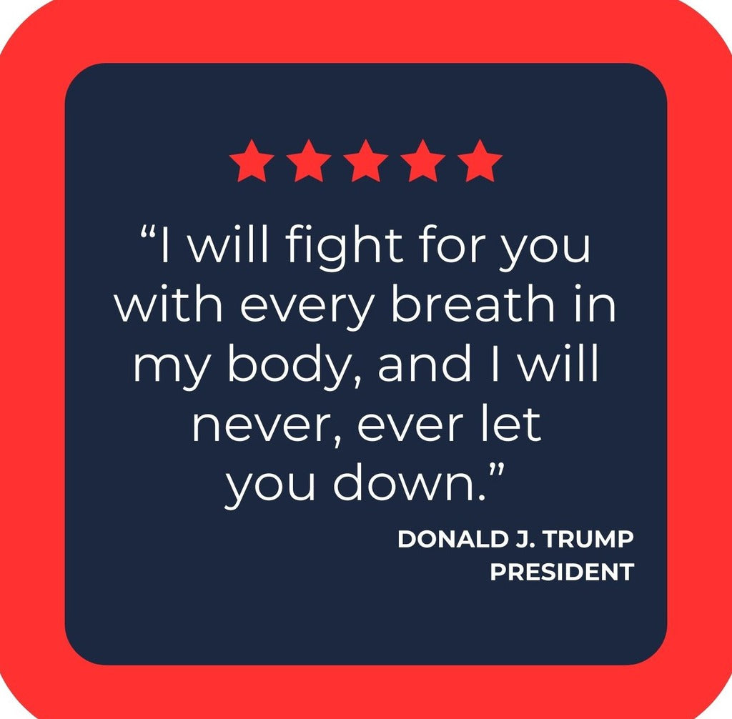 Donald J Trump MAGA Make America Great Again Never Let You Down Quote Premium Drink Coaster Resin With Cork Backing | 2413 | 261857 261857