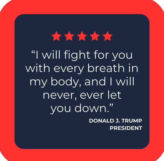 Donald J Trump MAGA Make America Great Again Never Let You Down Quote Premium Drink Coaster Resin With Cork Backing | 2413 | 261857 261857