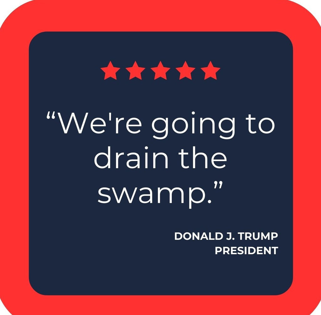 Donald J Trump MAGA Make America Great Again Drain The Swamp Premium Drink Coaster Resin With Cork Backing | 2415 | 261859 261859