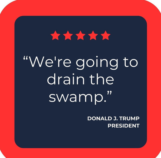 Donald J Trump MAGA Make America Great Again Drain The Swamp Premium Drink Coaster Resin With Cork Backing | 2415 | 261859 261859