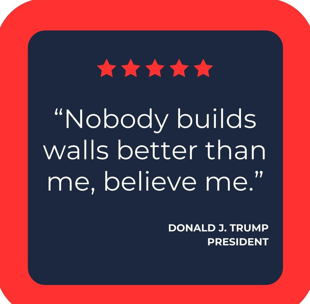 Donald J Trump MAGA Make America Great Again Better Walls Quote Premium Drink Coaster Resin With Cork Backing | 2418 | 261862 261862