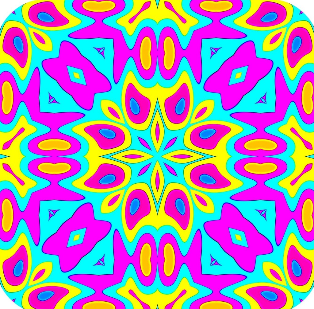 Vibrant Kaleidoscope V2 Premium Drink Coaster Resin With Cork Backing 261867 74852 261867