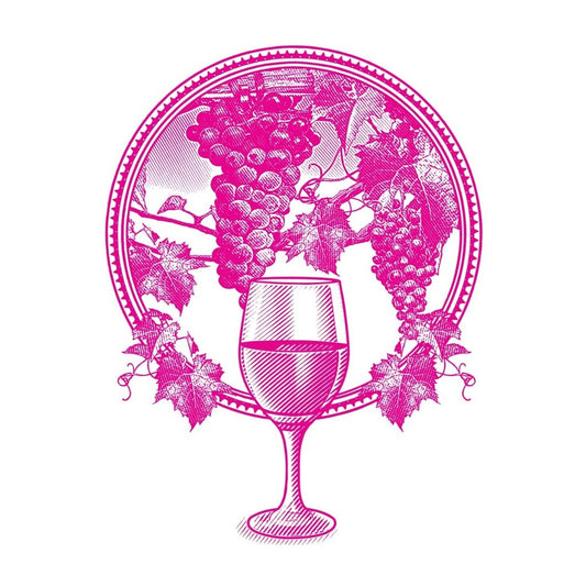 Vineyard Grapes And Wine Glass Circle Frame White Premium Drink Coaster Resin With Cork Backing 261882 74867 261882