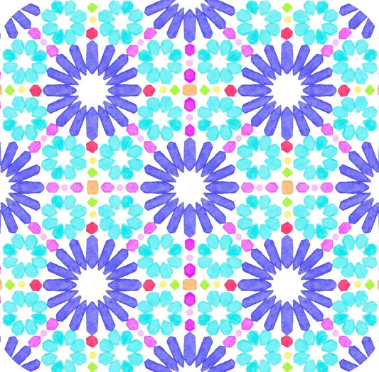 Watercolor Geometric Floral Pattern V1 Premium Drink Coaster Resin With Cork Backing 261884 74869 261884