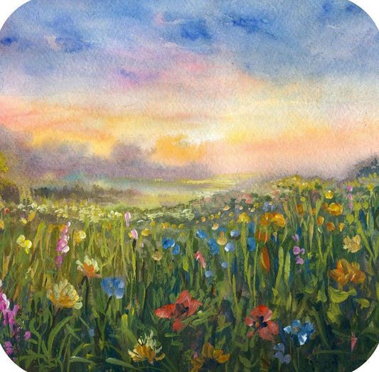 Watercolor Landscape V2 Premium Drink Coaster Resin With Cork Backing 261891 74876 261891