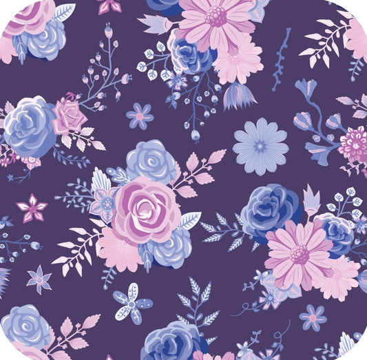 Purple And Pink Rose Print V4 Premium Drink Coaster Resin With Cork Backing 261920 74905 261920