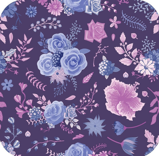 Purple And Pink Rose Print V6 Premium Drink Coaster Resin With Cork Backing 261922 74907 261922