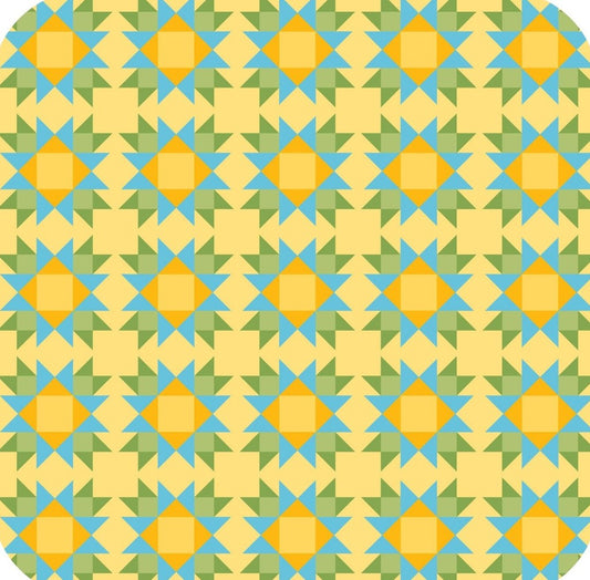 Quilt Pattern Bright Colors V2 Premium Drink Coaster Resin With Cork Backing 261936 74921 261936