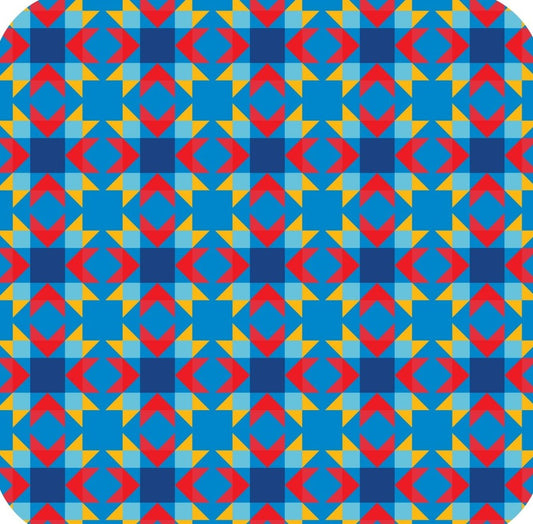 Quilt Pattern Bright Colors V4 Premium Drink Coaster Resin With Cork Backing 261938 74923 261938