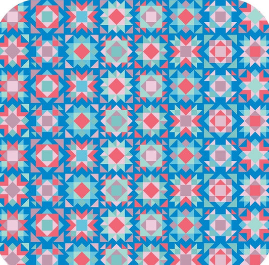 Quilt Pattern Bright Colors V6 Premium Drink Coaster Resin With Cork Backing 261943 74928 261943