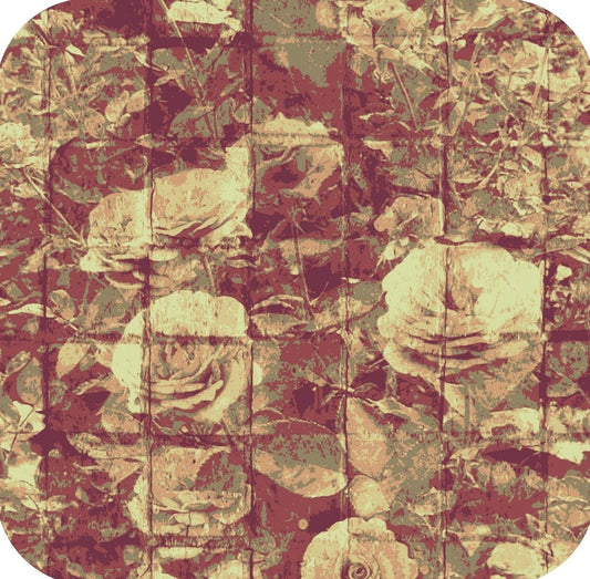 Rose Camouflage Tiled Wall Pattern Premium Drink Coaster Resin With Cork Backing 261948 74933 261948