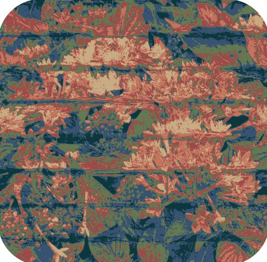 Flower And Leaf Camouflage Brick Wall Pattern Premium Drink Coaster Resin With Cork Backing 261971 74956 261971