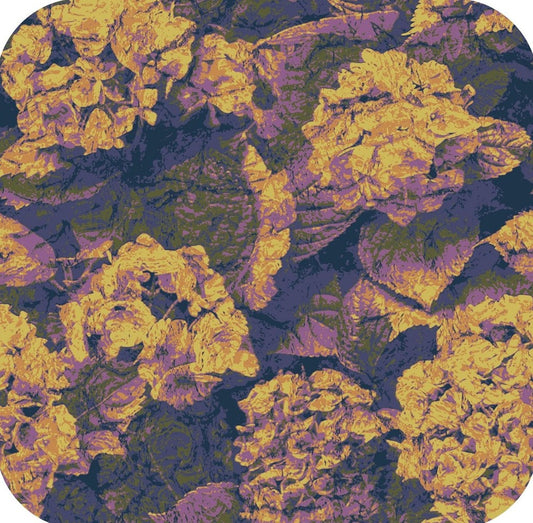 Hydrangea Camouflage In Yellow And Purple Premium Drink Coaster Resin With Cork Backing 262001 74986 262001