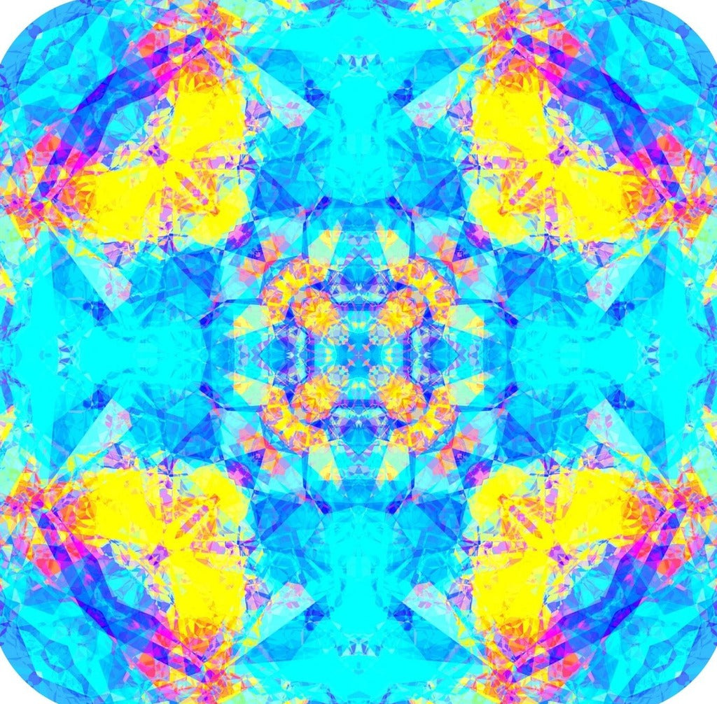 Kaleidoscope Fractal Pattern V3 Premium Drink Coaster Resin With Cork Backing 262003 74988 262003