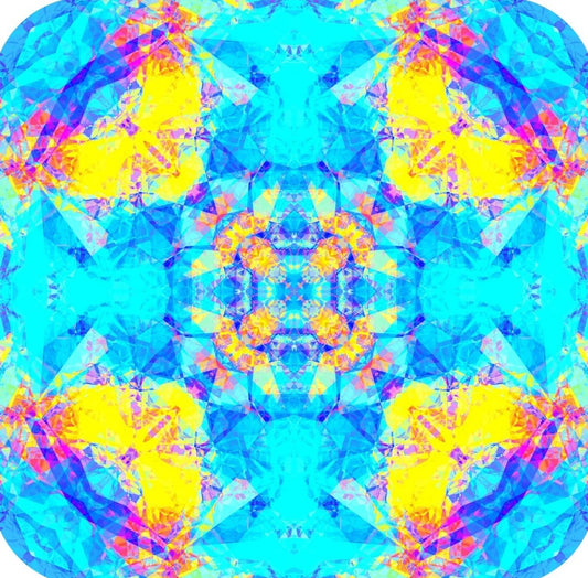 Kaleidoscope Fractal Pattern V3 Premium Drink Coaster Resin With Cork Backing 262003 74988 262003