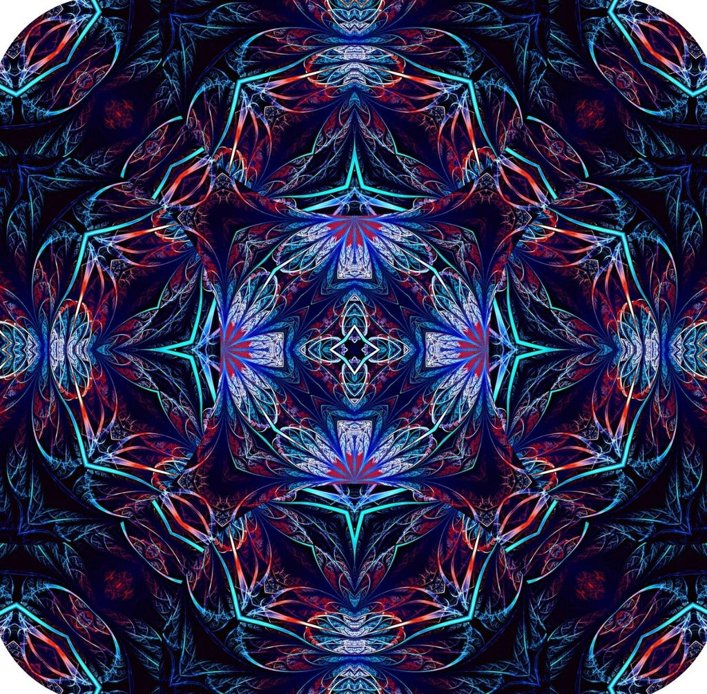 Kaleidoscope Fractal Pattern V4 Premium Drink Coaster Resin With Cork Backing 262004 74989 262004