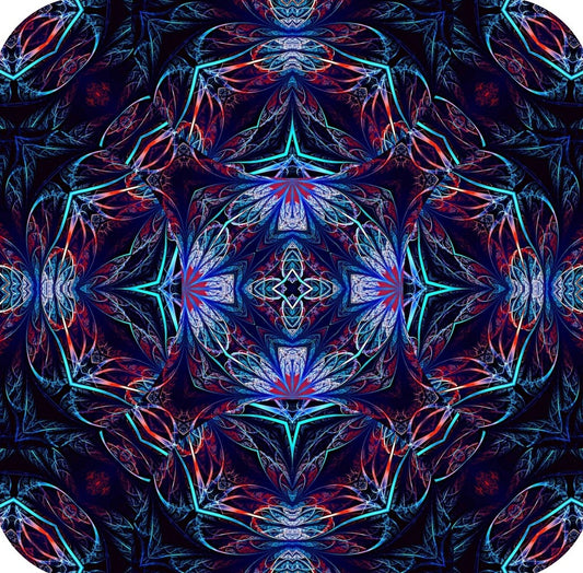 Kaleidoscope Fractal Pattern V4 Premium Drink Coaster Resin With Cork Backing 262004 74989 262004