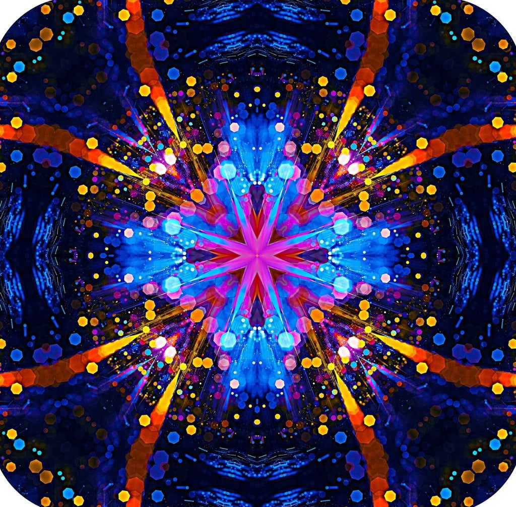 Kaleidoscope Fractal Pattern V6 Premium Drink Coaster Resin With Cork Backing 262006 74991 262006