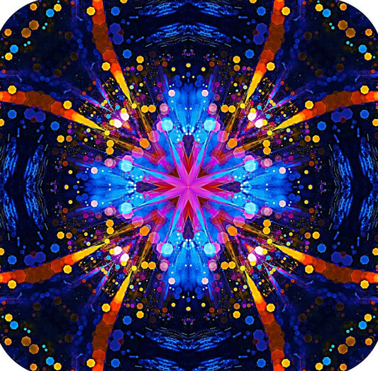 Kaleidoscope Fractal Pattern V6 Premium Drink Coaster Resin With Cork Backing 262006 74991 262006