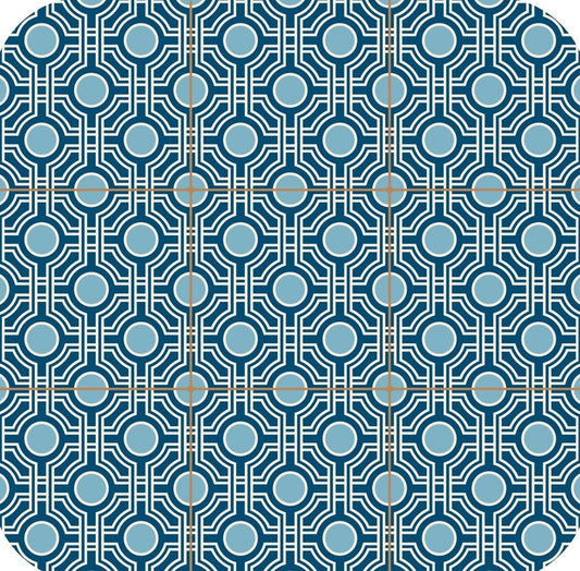 Vintage Antique Blue V3 Mosaic Moroccan Pattern Premium Drink Coaster Resin With Cork Backing 262039 75024 262039