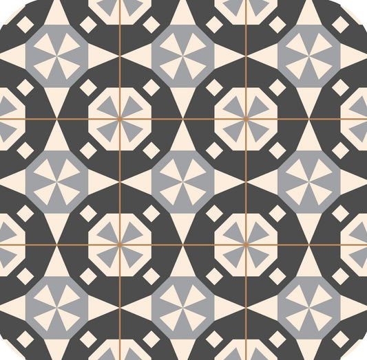 Vintage Antique Grey V5 Mosaic Moroccan Pattern  Premium Drink Coaster Resin With Cork Backing 262042 75027 262042