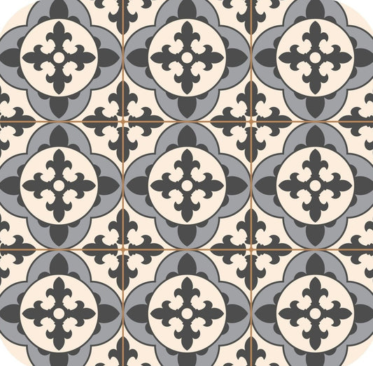 Vintage Antique Grey V2 Mosaic Moroccan Pattern Premium Drink Coaster Resin With Cork Backing 262046 75031 262046