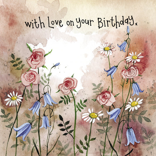 ALEX CLARK SUNSHINE MEADOW FLOWERS BIRTHDAY FOIL CARD S414 | 262070