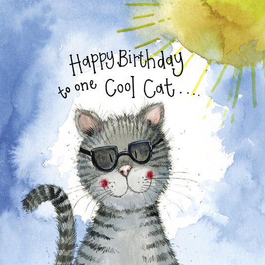 ALEX CLARK SUNSHINE COOL CAT BIRTHDAY FOIL CARD S421 | 262073