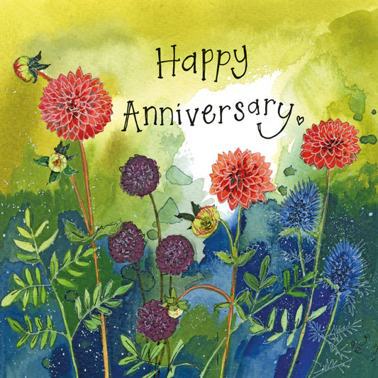 ALEX CLARK DAHLIA AND SEA HOLLY ANNIVERSARY CARD S436 | 262103