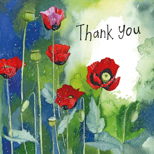 ALEX CLARK ORIENTAL POPPIES THANK YOU CARD S434 | 262106