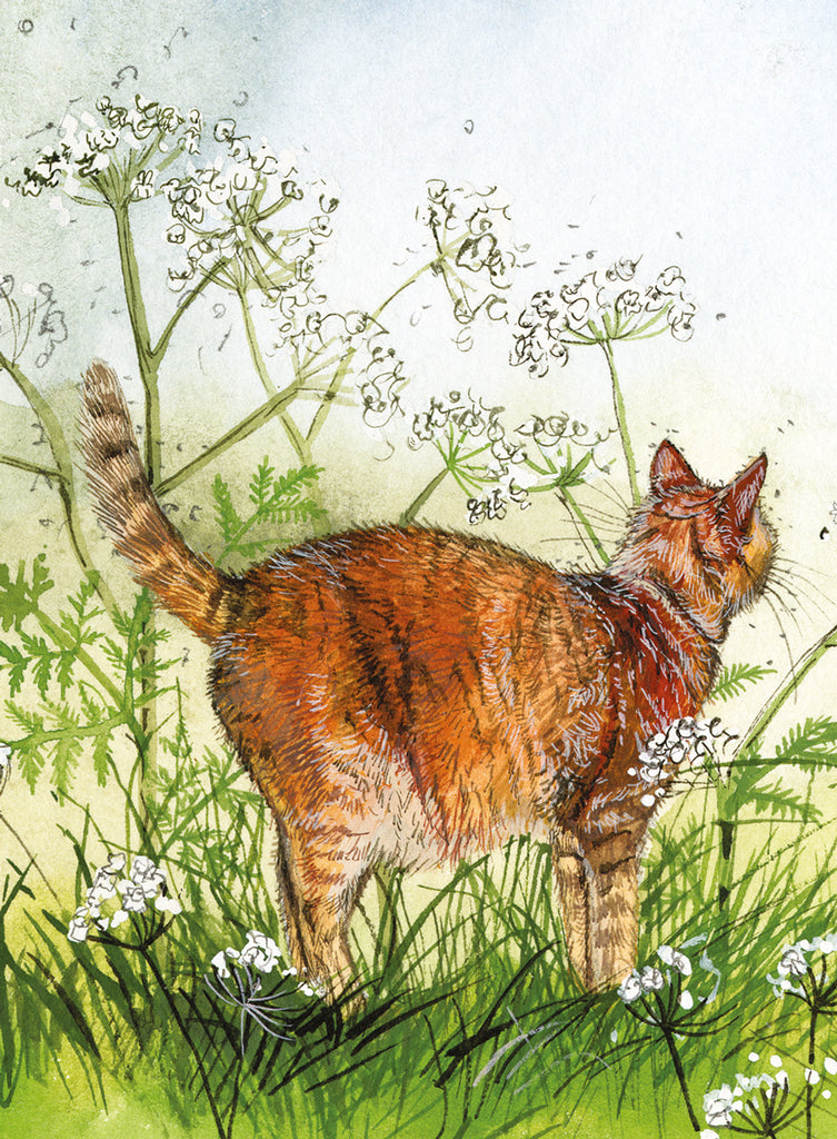 CAT IN THE COW PARSLEY SMALL SPIRAL NOTEPADS SSN33