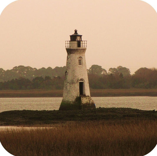 Savannah Georgia Cockspur Island Lighthouse Premium Drink Coaster Resin With Cork Backing 262261 75063 262261