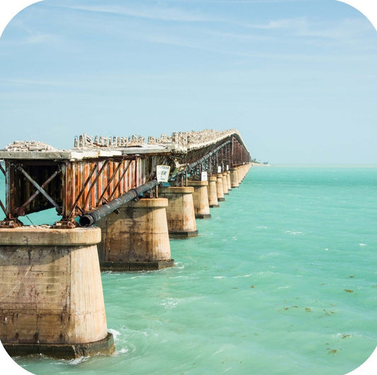 Key West Florida Remnants Of Old Florida Bridge To Keys Premium Drink Coaster Resin With Cork Backing 262281 75083 262281