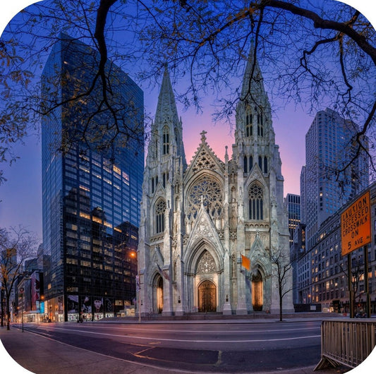 New York City St Patricks Cathedral Premium Drink Coaster Resin With Cork Backing 262295 75097 262295