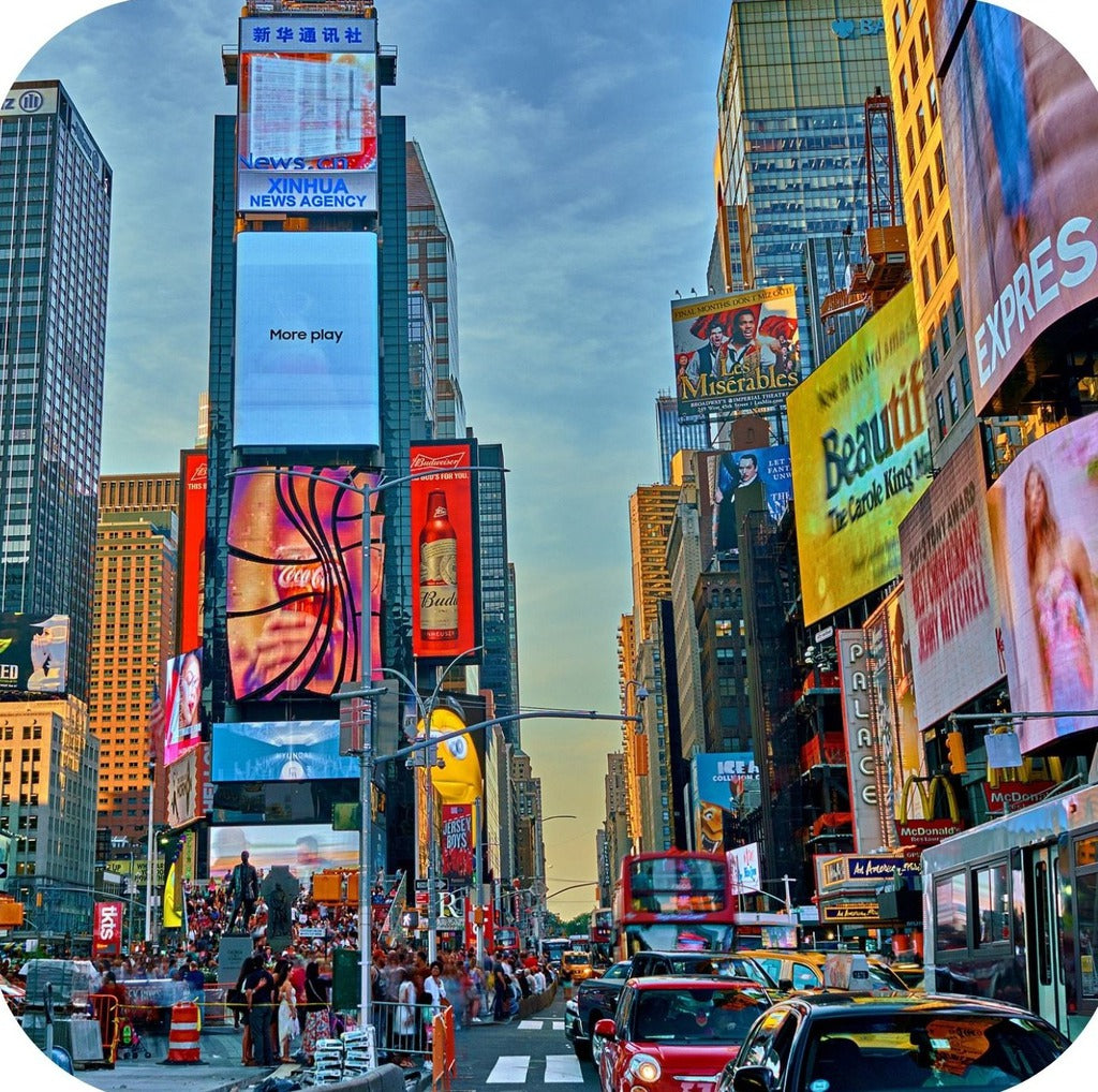 New York City Times Square Manhattan Premium Drink Coaster Resin With Cork Backing 262297 75099 262297