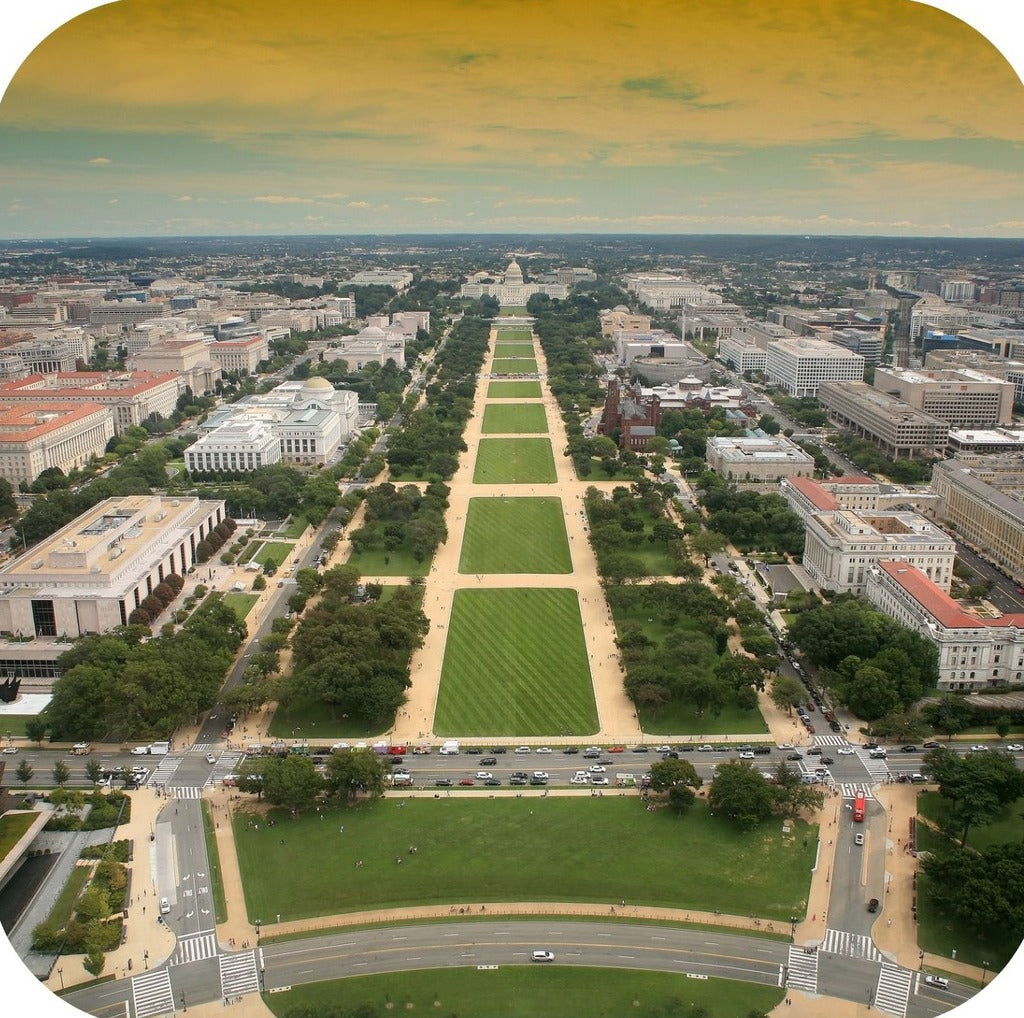 Washington DC National Mall United States Capitol Building Premium Drink Coaster Resin With Cork Backing 262302 75104 262302