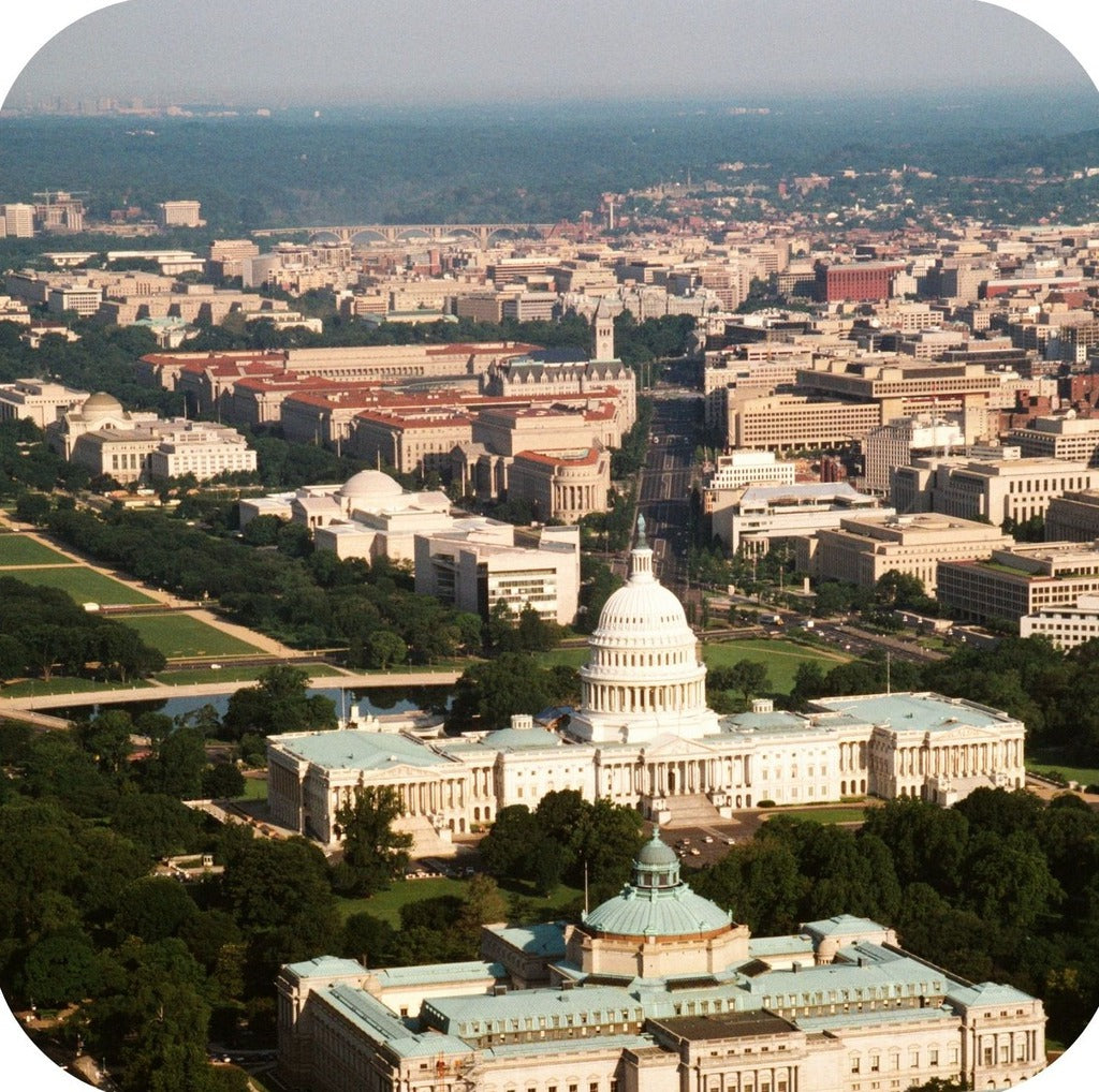 Washington DC United States Capitol Building Library Of Congress Premium Drink Coaster Resin With Cork Backing 262306 75108 262306